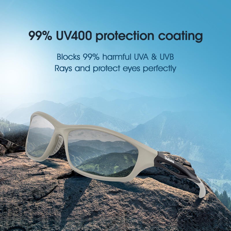 Duduma Polarized Sports Sunglasses for Men Women Running Cycling Fishing Golf Driving Shades Sun Glasses Tr90 (grey matte frame with black lens) - Image 2